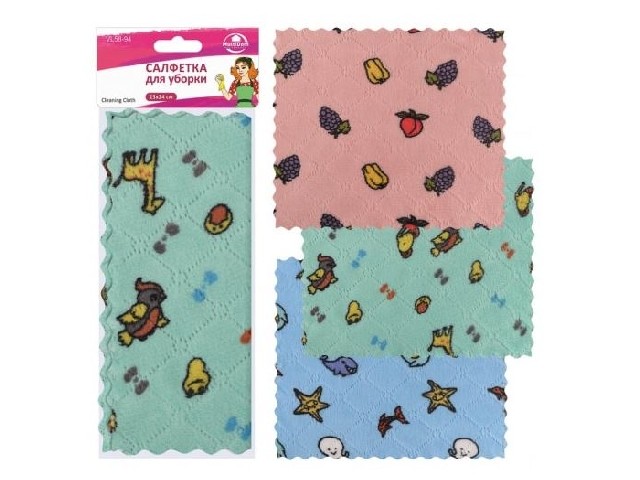 Салфетка для уборки, размер 23*24см. 3 цв. VL58-94